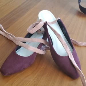 Asos square toe, block heel with lace up detail